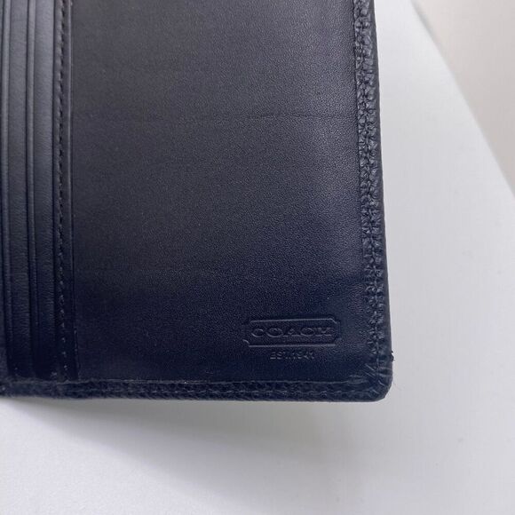 Coach Black Pebbled Leather Long Flap Wallet - Picture 4 of 10